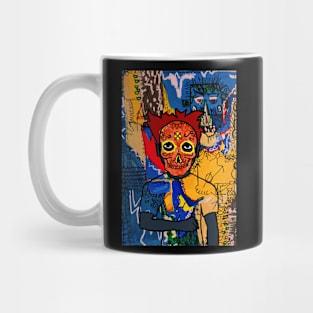 Dive into the Streets - A MaleMask NFT with MexicanEye Color and Street Art Background Mug
